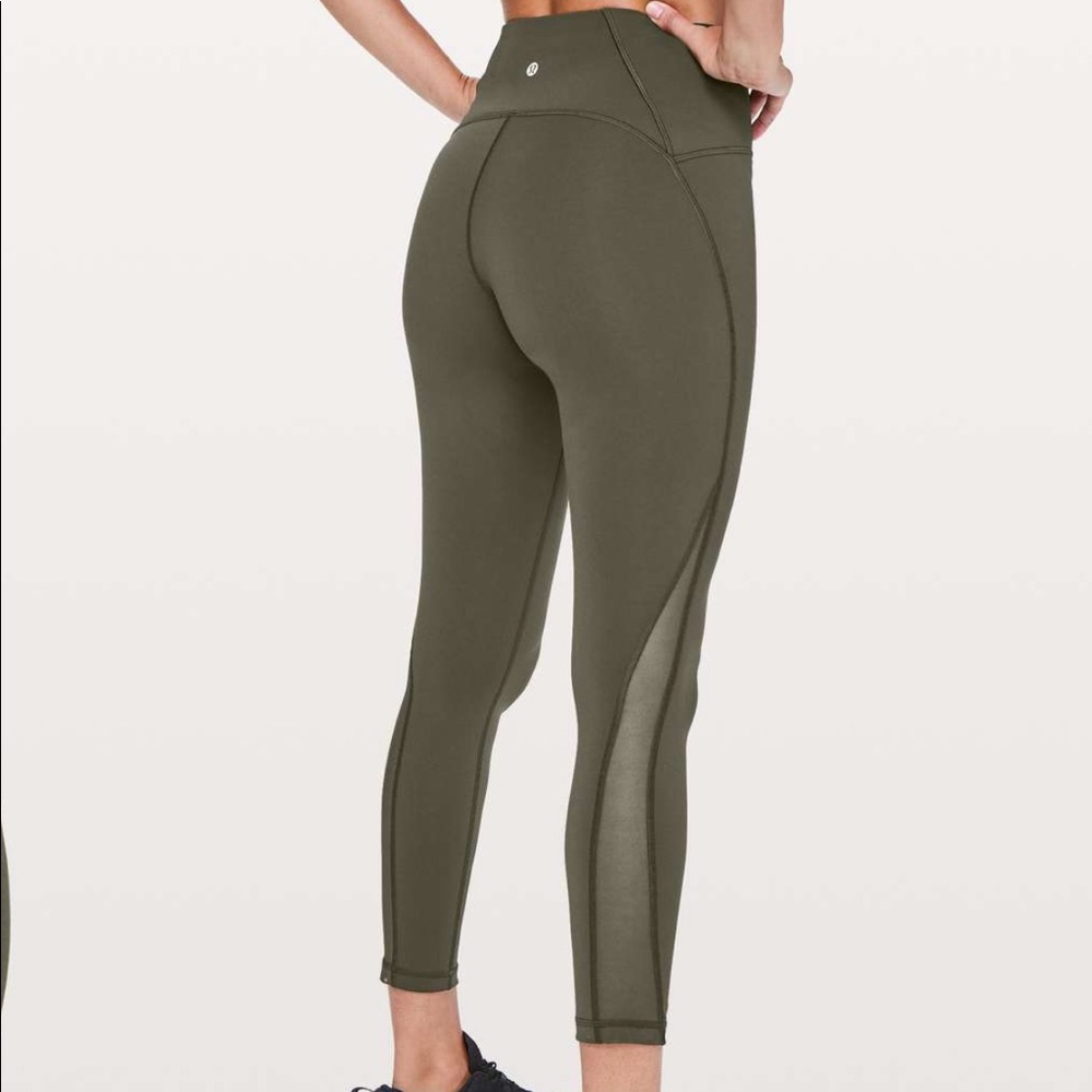 Lululemon Train Times 7/8 Pant 25”. Sz 6/dark olive. Great condition!